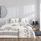 Taç Clymena Saten Çift Kişilik Nevresim Takımı Beyaz