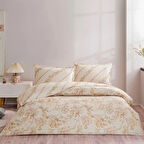 TAÇ SEÇ&SER ÇİFT TARAFI DESENLİ ÇİFT KİŞİLİK NEVRESİM TAKIMI LİVİA EKRU