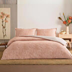 TAÇ SEÇ&SER ÇİFT TARAFI DESENLİ ÇİFT KİŞİLİK NEVRESİM TAKIMI SHİMMER ROSE