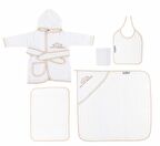 Sema Baby 5 Parça Bebek Bornoz Seti - Ekru