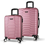 My Valice Croc Abs Kabin ve Orta Boy Rose Gold  2'li Valiz Seti