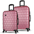My Valice Honey Abs Orta ve Büyük Boy Rose Gold  2'li Valiz Seti