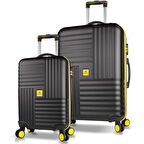 My Valice Puzzle Abs Kabin ve Büyük Boy Siyah  2'li Valiz Seti