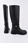 Muggo AVENTRA Kemer ve Toka Detaylı Fermuarlı Kadın Çizme