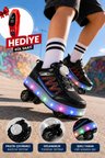 Muggo SKATE Çocuk Işıklı Patenli Tekerlekli Sneaker Spor Ayakkabı