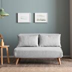 Folde 120 İkili Yataklı Katlanır Koltuk Teddy Gri