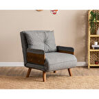 Pafu Cosmo Tekli Katlanır Yataklı Koltuk - Keten Açık Gri