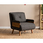 Pafu Cosmo Tekli Katlanır Yataklı Koltuk - Keten Koyu Gri