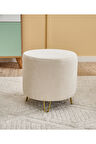 Favora Asmara Metal Ayaklı Puf - Krem