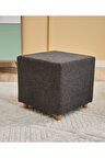 Favora Ranma Ahşap Ayaklı Puf - Antrasit - Bakır