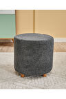Favora Mario Ahşap Ayaklı Puf - Antrasit