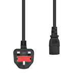 Ayt Powermaster PM-17891 3 x 0.75 Mm İngiliz Tip 1.5 Metre C7 Güç Kablosu Pc Bilgisayar Monitör Elektrik Kablo