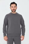 Koyu Gri Pamuklu Erkek Basic Sweatshirt