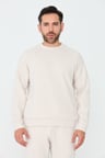 Kırık Beyaz Pamuklu Erkek Basic Sweatshirt