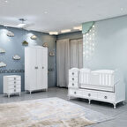 Garaj Home Elfin Yıldız 3 Kapaklı Asansörlü Bebek Odası Takımı-