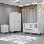 Garaj Home Alya Gri Yıldız 4 Komodin Avangart Bebek Odası Takımı-