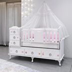 Garaj Home Elfin Prenses Sallanır Beyaz Pembe Standart Beşik