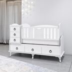 Garaj Home Elfin Siyah Kulplu Sallanır Beyaz Standart Beşik