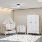 Garaj Home Defne Membran Country Asansörlü Bebek Odası Takımı - Kombinli-UYKU SETİ-BEYAZ