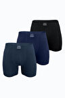 Erkek 3 lü Lacivert Premium Collection Modal Uzun Boxer 3M250