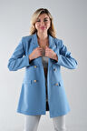 Bebe Mavi Astarlı Düğme Kapamalı Blazer Ceket 0105123.449