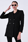 Siyah Simli Tüvit Metal Düğmeli Ceket 0105138.01