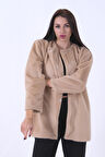 Bej Önü Kapamalı Seyyar Kemerli Peluş Ceket 0105140.55