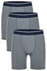 3 lü Erkek Pamuklu Likralı Esnek Uzun Boxer Seti 4197