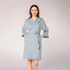 Başak Nakışlı Müslin Plaj Bornozu Turkuaz