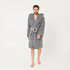 Erkek Uzun Welsoft Kapüşonlu Sabahlık