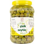 Ev Yapımı Geleneksel Yeşil Çizik Zeytin - 2 Kg. (Naturel Salamura Sadece Tuz ve Su İçerir)