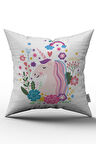 Pembe Unicorn Desenli Dijital Baskılı Çocuk Kırlent Kılıfı  - OTYK505