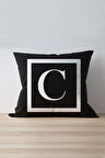 Harfli Kırlent Yastık Kılıfı C Harfi - 43x43 cm