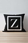 Harfli Kırlent Yastık Kılıfı Z Harfi - 43x43 cm