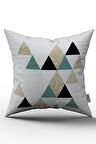 Bej Siyah Geometrik Dekoratif Kırlent Yastık Kılıfı - CGH059
