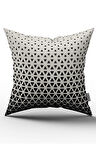 Siyah Krem Geometrik Modern Kırlent Yastık Kılıfı - CGH135