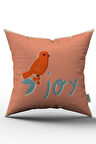 Turuncu Mavi Kuş Figürlü Kırlent Yastık Kılıfı - CGH204