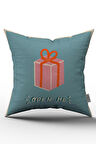 Mavi Yılbaşı  Temalı Kırlent Yastık Kılıfı - CGH212