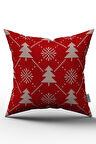 Kırmızı Yılbaşı  Temalı Kırlent Yastık Kılıfı - CGH222