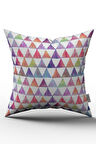 Beyaz Çok Renkli Geometrik Desenli Kırlent Yastık Kılıfı - CGH258