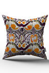 Turuncu Mor Etnik Desenli Kırlent Yastık Kılıfı - CGH262