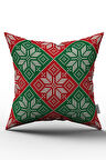 Çift Taraflı Kırmızı Yılbaşı  Temalı Kırlent Yastık Kılıfı - CGH227-CT