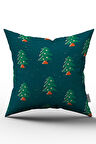 Çift Taraflı Yeşil Yılbaşı  Temalı Kırlent Yastık Kılıfı - CGH205-CT