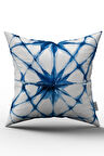 Çift Taraflı Mavi Beyaz Soyut Dekoratif Kırlent Yastık Kılıfı - CGH187-CT
