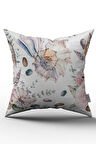 Çift Taraflı Pembe Bej Deniz Kabuğu Çiçek Desenli Kırlent Yastık Kılıfı - CGH031-CT