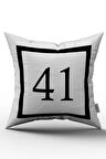 Siyah Beyaz Rakamlı Dijital Baskı Kırlent Kılıfı 41