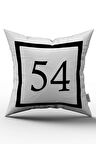 Siyah Beyaz Rakamlı Dijital Baskı Kırlent Kılıfı 54
