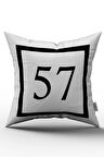 Siyah Beyaz Rakamlı Dijital Baskı Kırlent Kılıfı 57