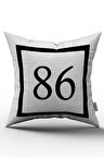Siyah Beyaz Rakamlı Dijital Baskı Kırlent Kılıfı 86