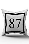 Siyah Beyaz Rakamlı Dijital Baskı Kırlent Kılıfı 87